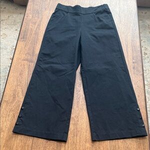 Isaac Mizrahi Black Elastic Waist Wide Leg Pants